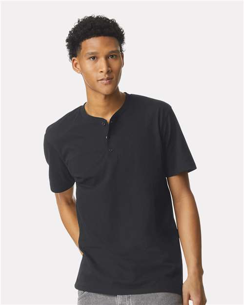 American Apparel 2004CVC Unisex CVC Henley Tee
