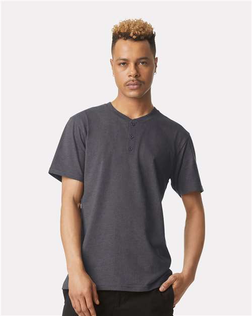 American Apparel 2004CVC Unisex CVC Henley Tee