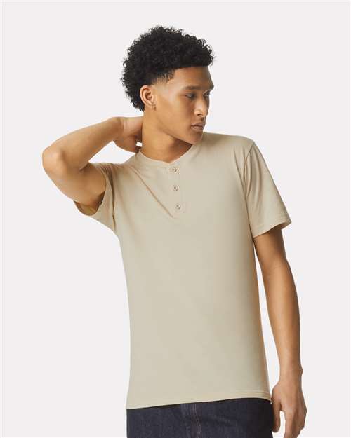 American Apparel 2004CVC Unisex CVC Henley Tee
