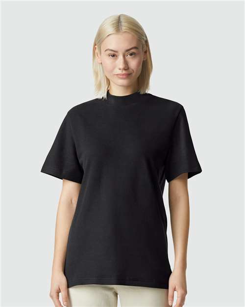 American Apparel 1PQ Unisex Pique Mock Neck Tee