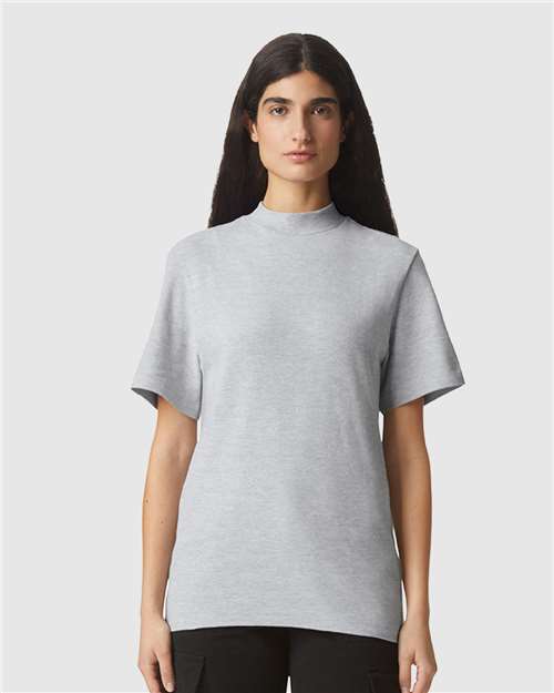 American Apparel 1PQ Unisex Pique Mock Neck Tee