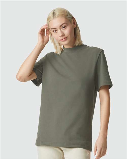 American Apparel 1PQ Unisex Pique Mock Neck Tee