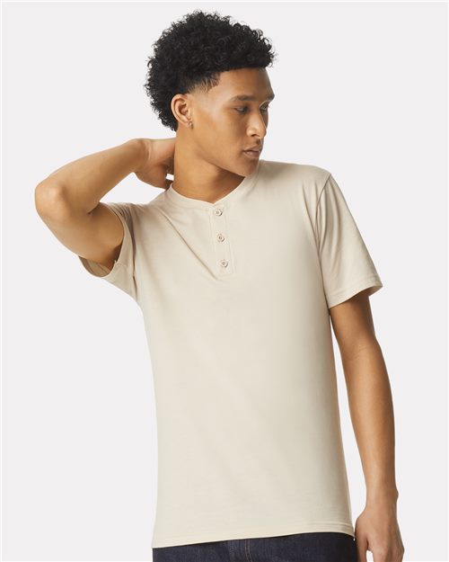 American Apparel 2004CVC Unisex CVC Henley Tee