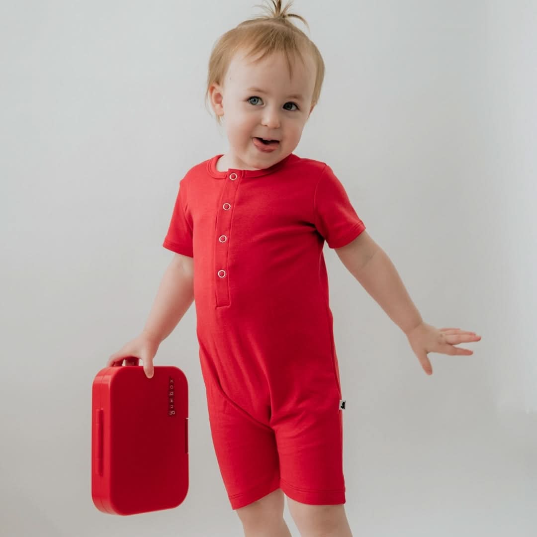 Bamboo Baby Shorts Romper | Navy