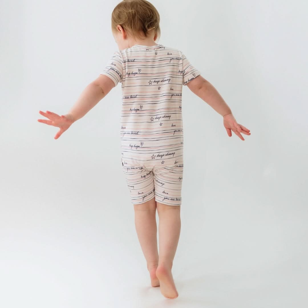 Bamboo Baby Shorts Romper | Navy