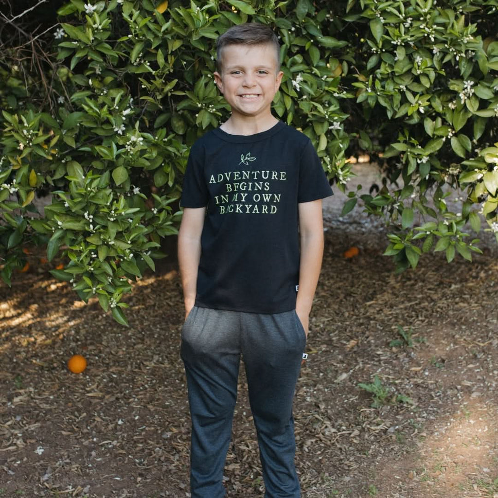 Baby/Kids Graphic Bamboo T-Shirt | Chocolate Donut On Leaf Green