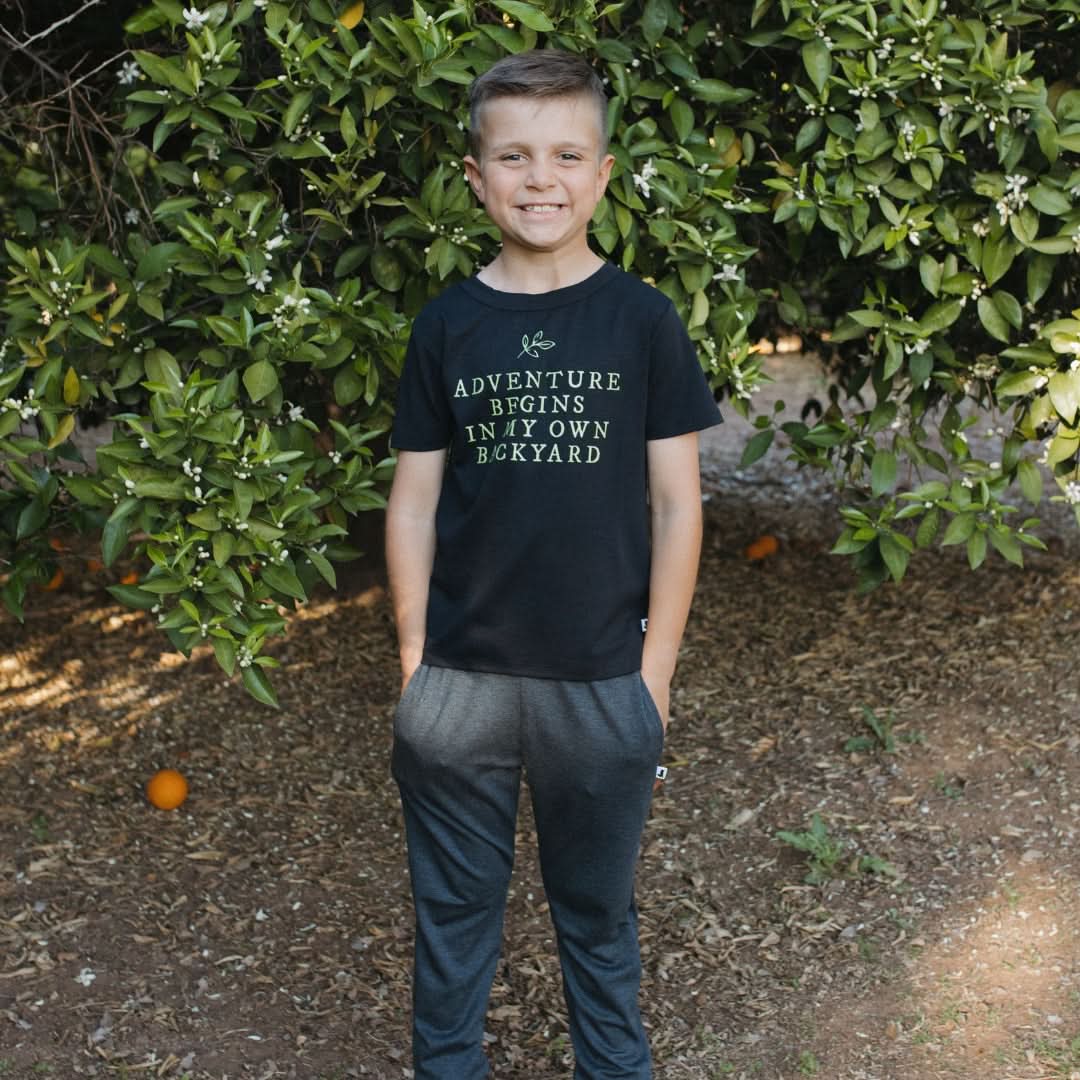 Baby/Kids Graphic Bamboo T-Shirt | Chocolate Donut On Leaf Green