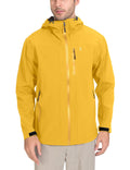 Little Donkey Andy Mens Rain Hiking Jackets Waterproof Windproof Breathable Shell Coats Travel Fishing Yellow Small
