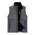 AKuVoL Mens Windproof Softshell Vest Lightweight Sleeveless Jacket for Travel Hiking Running Grey S