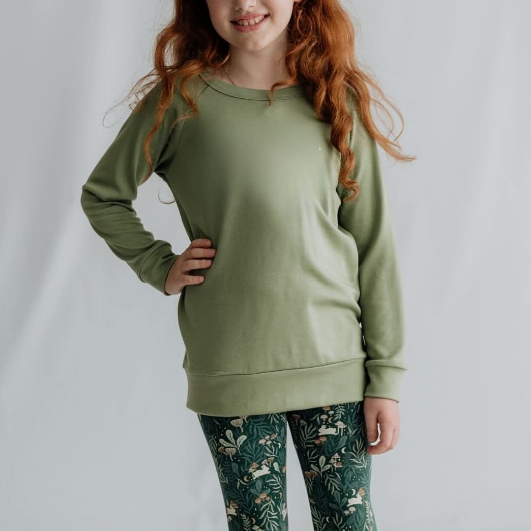 Youth Bamboo Raglan Pullover | Sage