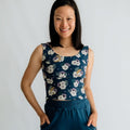 Ladies Bamboo Longline Bralette-Style Tank | Celestial Floral
