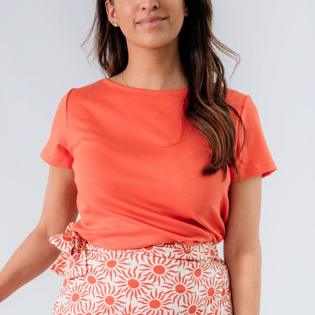 Ladies' Bamboo Lindsay T-Shirt | Tangerine Crush