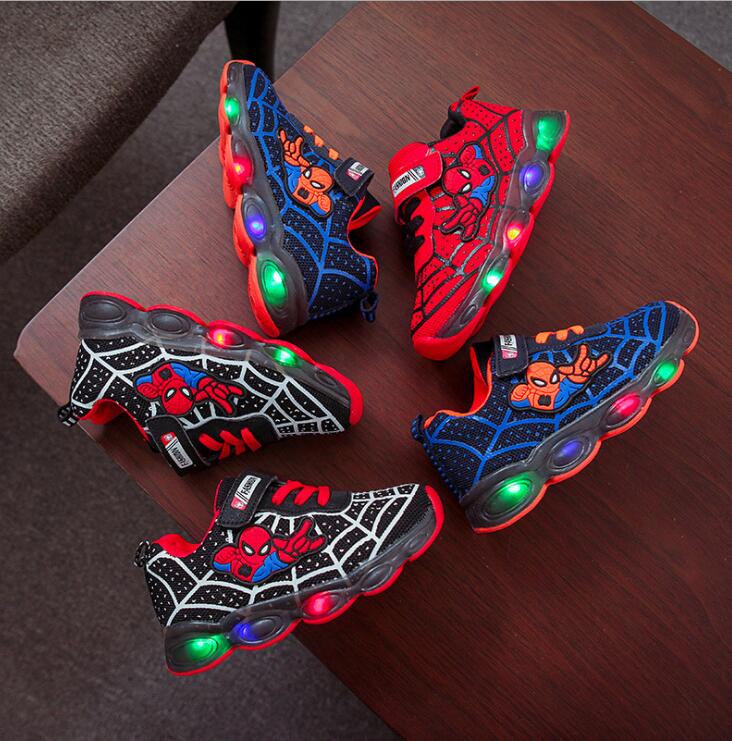 Kids' Spiderman LED Sneakers for Boys and Girls