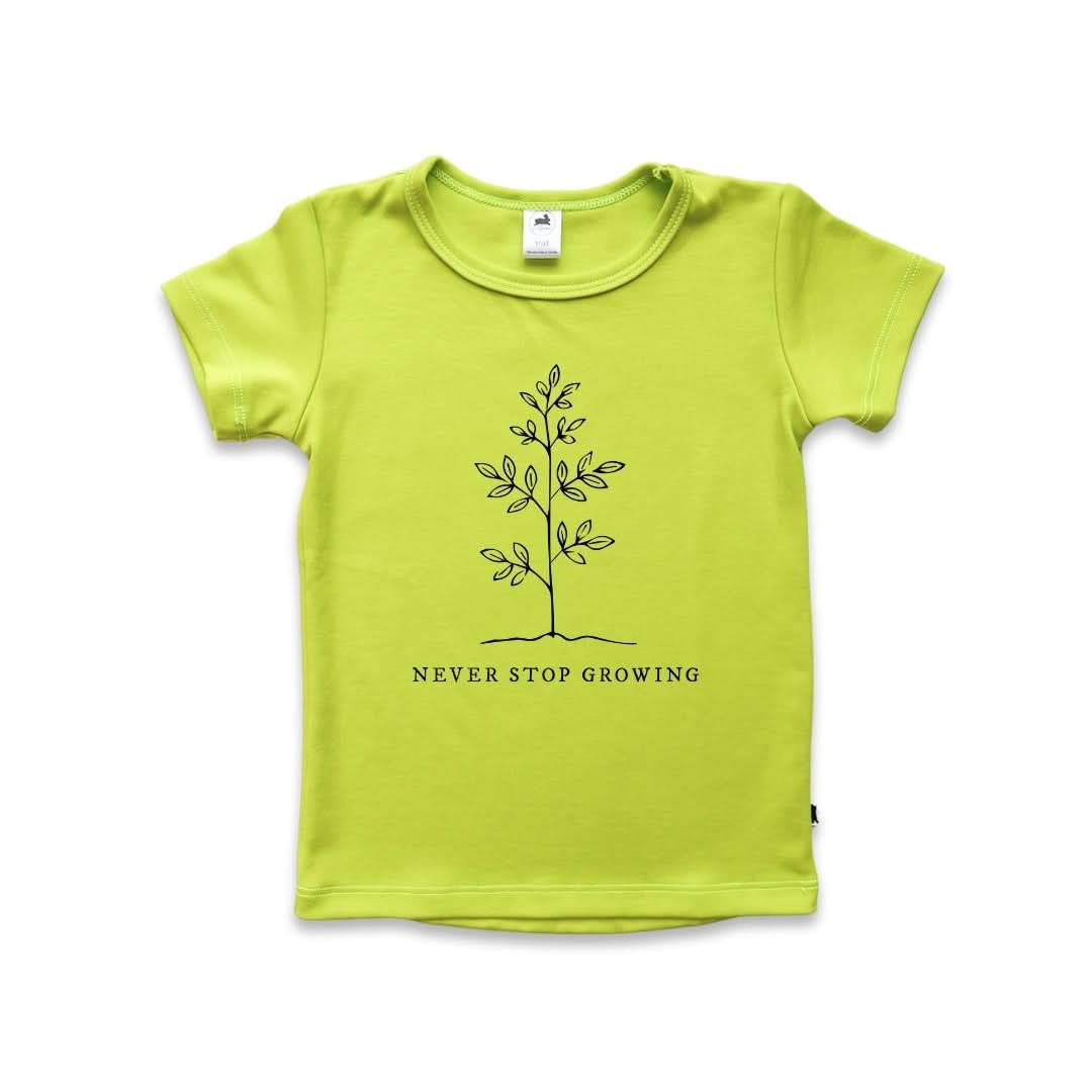 Baby/Kids Graphic Bamboo T-Shirt | Chocolate Donut On Leaf Green