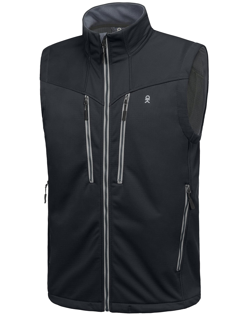 Little Donkey Andy Mens Fleece Lined Outdoor Vest Lightweight Windproof Warm Sleeveless Jacket for Hiking Trekking Travel Golf Black 3XL