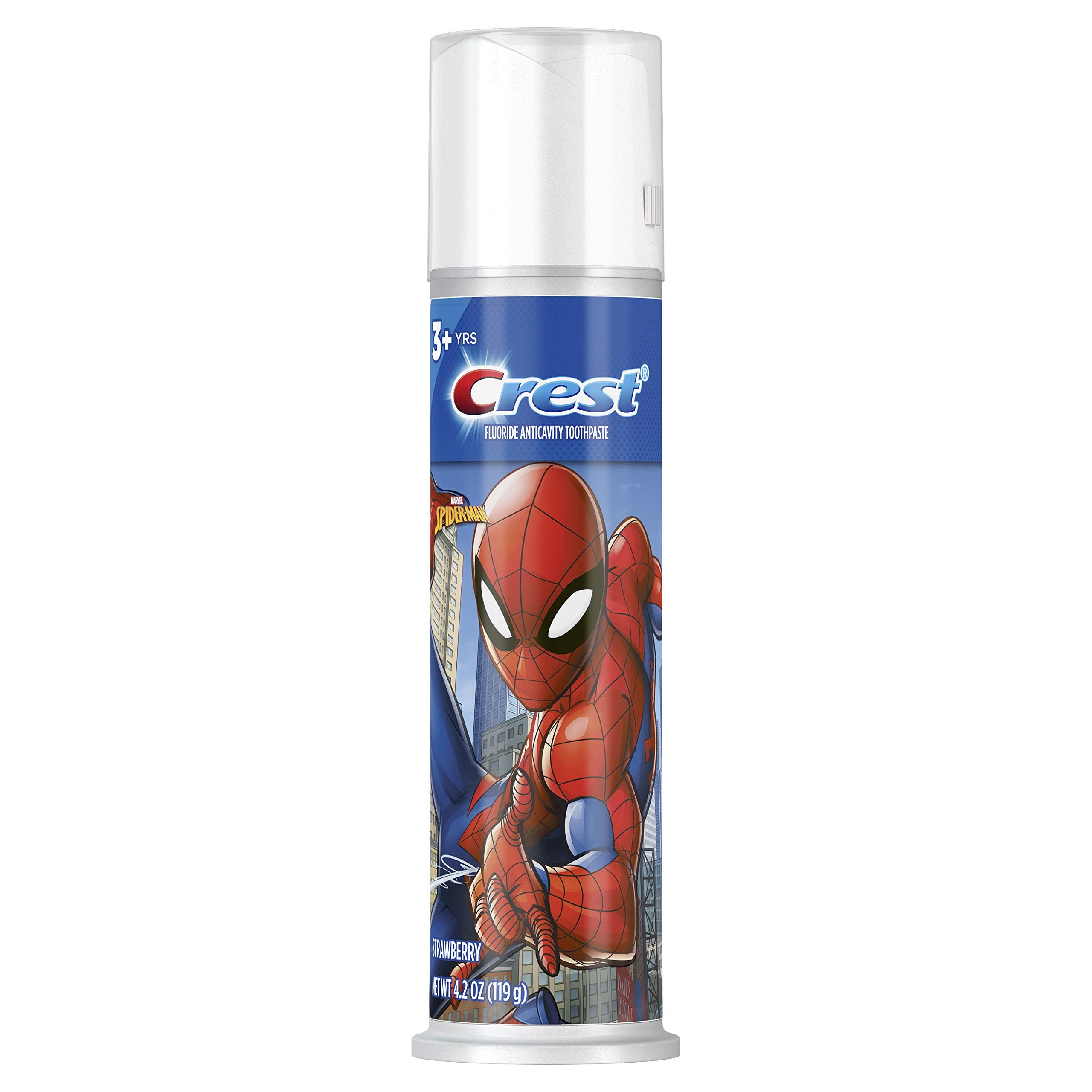 Crest Kids Toothpaste Pump Featuring Marvels Spiderman Flavor Strawberry 4.32 Ounce