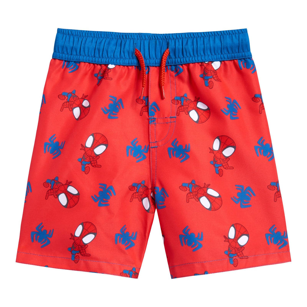 Marvel Spidey and His Amazing Friends Toddler Boys UPF 50+ Swim Trunks Spiderman Faces 3T