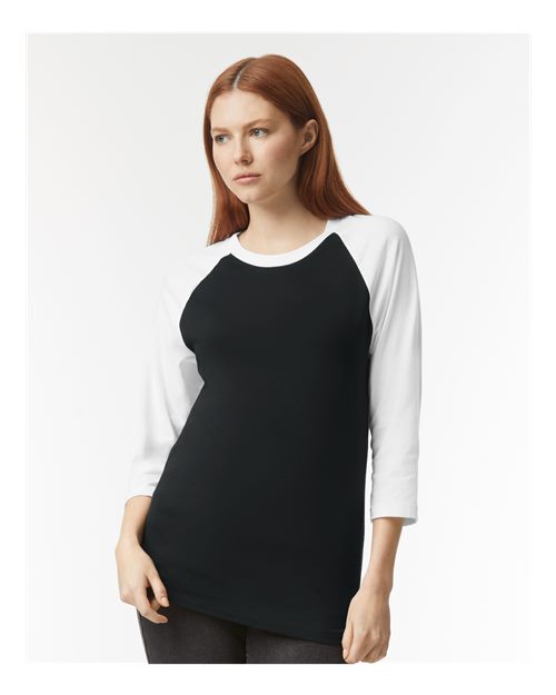 American Apparel 2003CVC Unisex CVC Raglan Tee