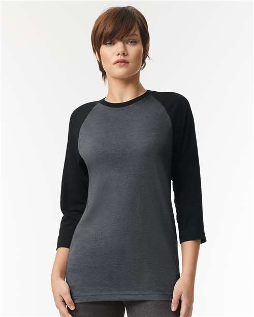 American Apparel 2003CVC Unisex CVC Raglan Tee