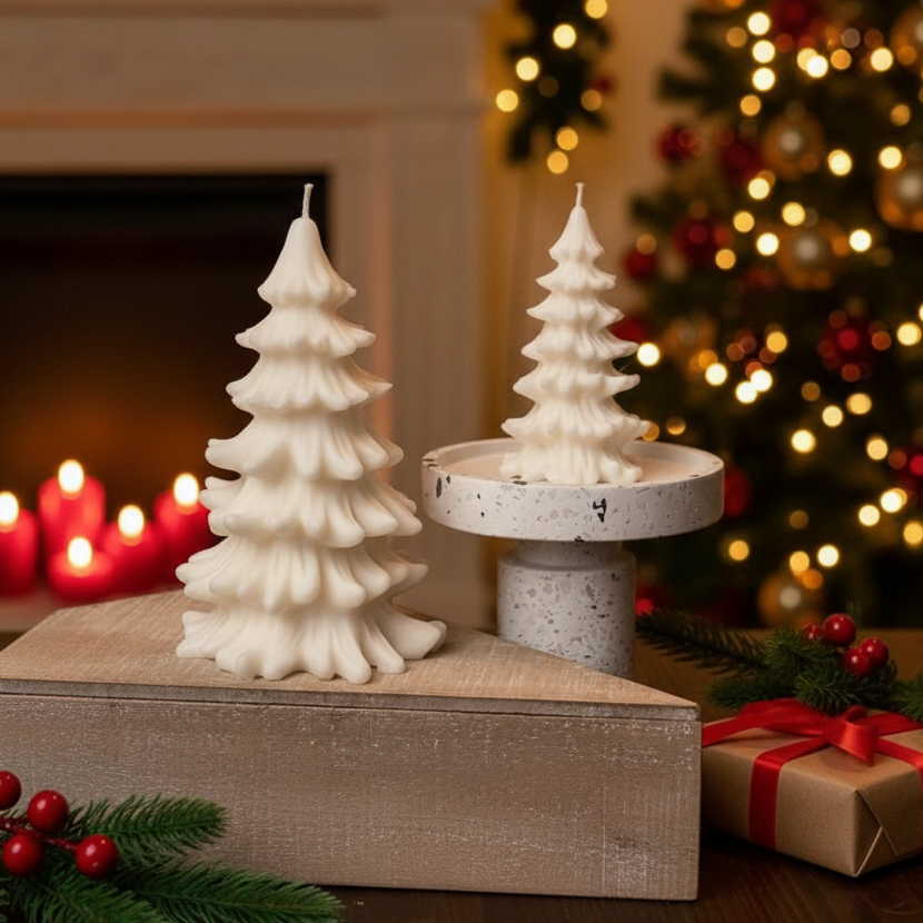 Christmas Tree Cedar Candles | Holiday Decor