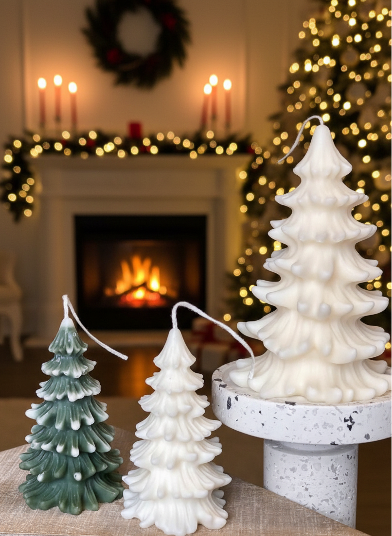 Christmas Tree Cedar Candles | Holiday Decor