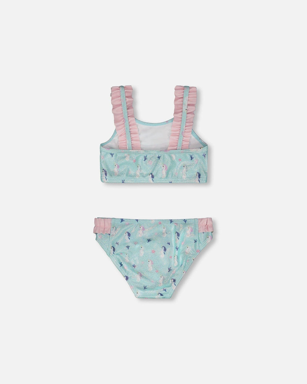 Two-Piece Swimsuit Blue Seahorse Print