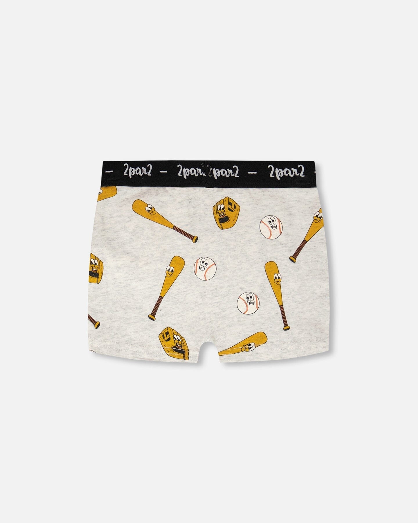 Organic Cotton Boxer Grey Mix Baseball Print