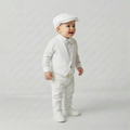Classy Penguin Tail Baptism and Hat Set