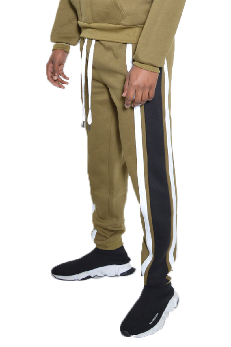 Tripe Cotton Sweat Pants