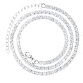 Prong Cuban Link Chain Necklace Rhinestone (A0924SL)