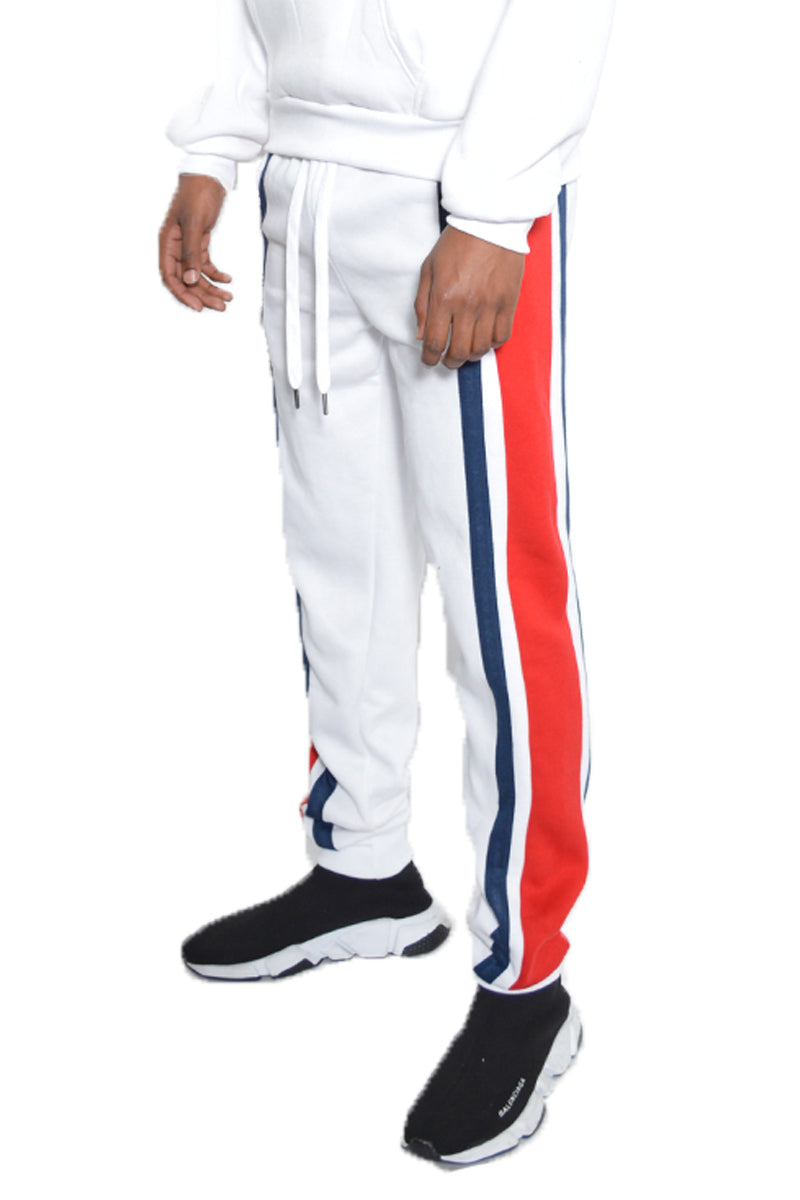 Tripe Cotton Sweat Pants