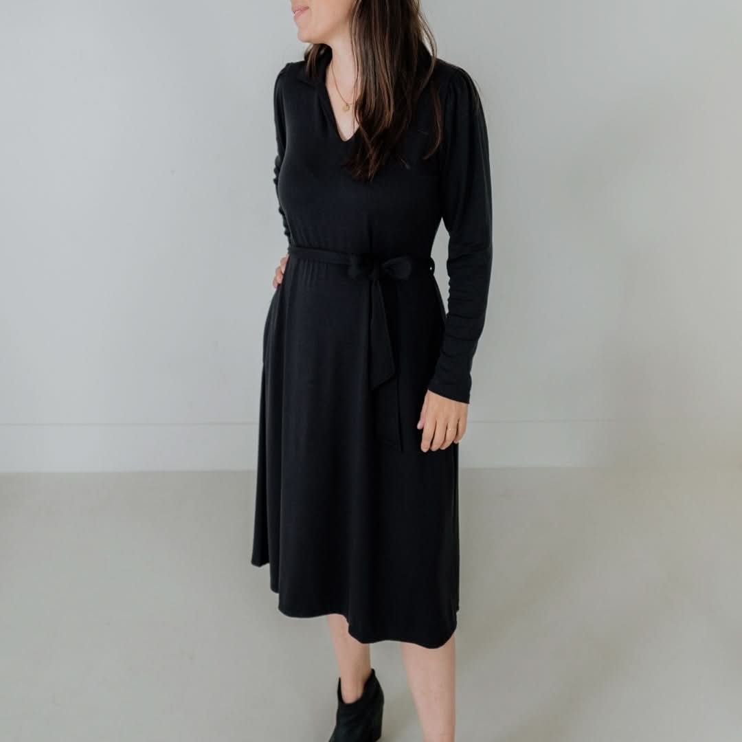 Ladies Bamboo Nova Midi Dress | Black