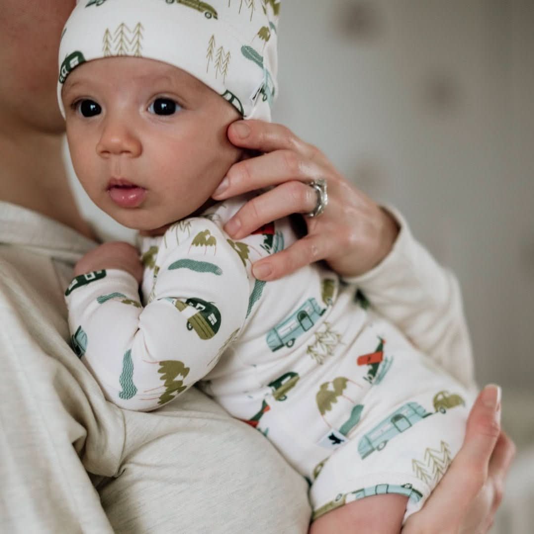 Baby Long-Sleeve Bamboo Bodysuit | Ditsy Snails