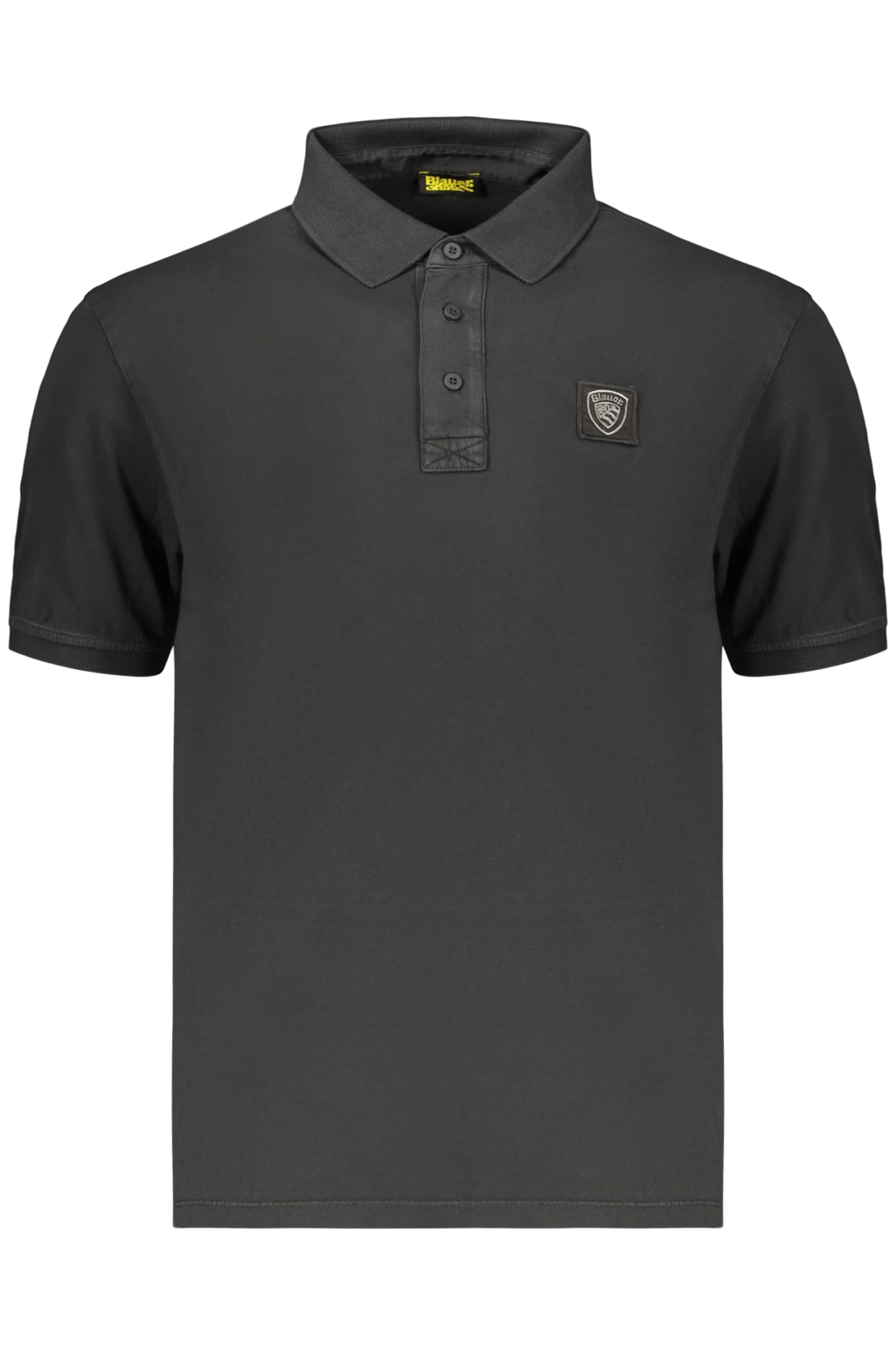 BLAUER APPAREL POLO SHIRT NA MAY MAIKLING MANGGAS PARA SA LALAKI, ITIM