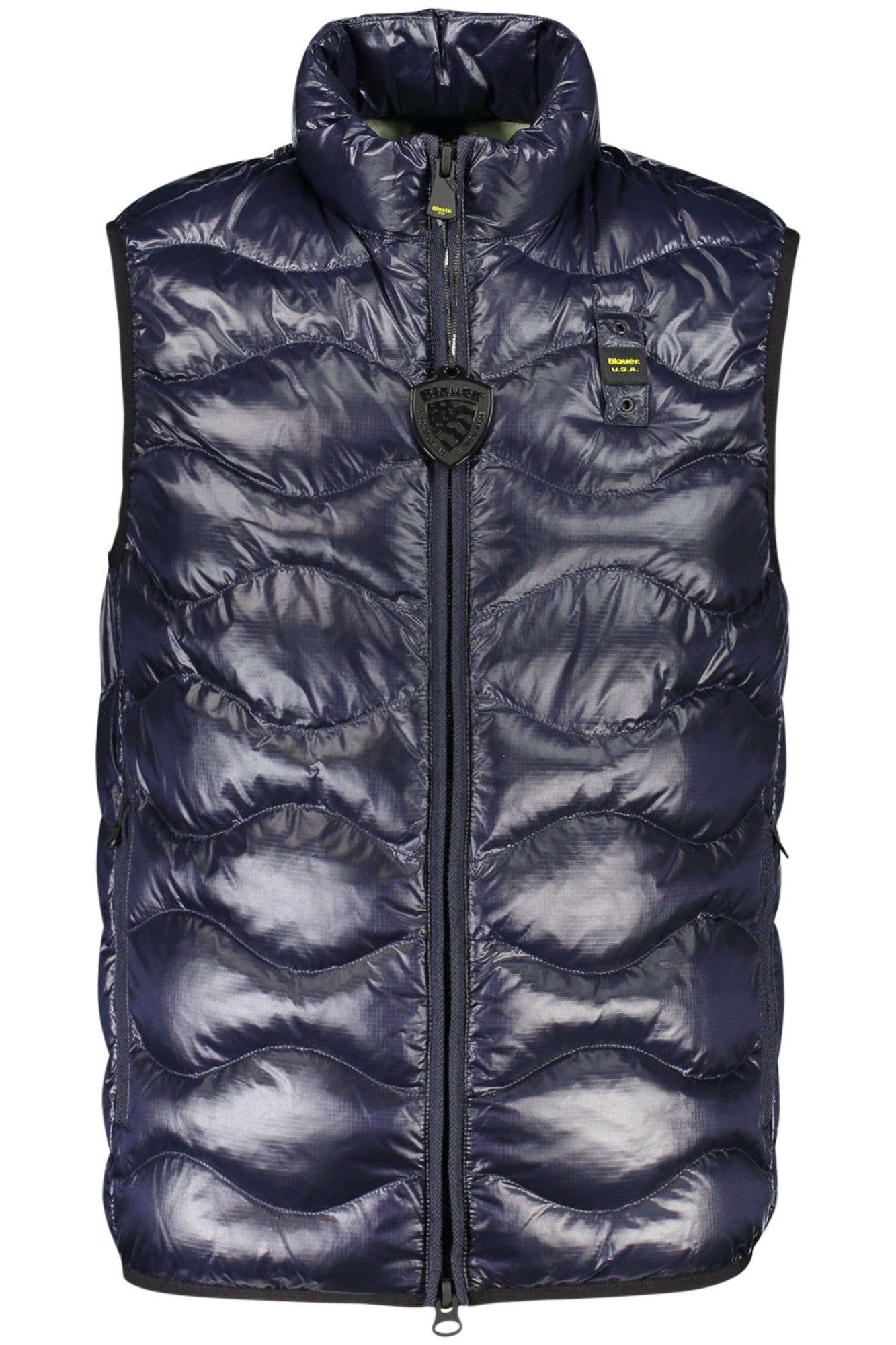BLAUER APPAREL MEN'S BLUE SLEEVELESS JACKET