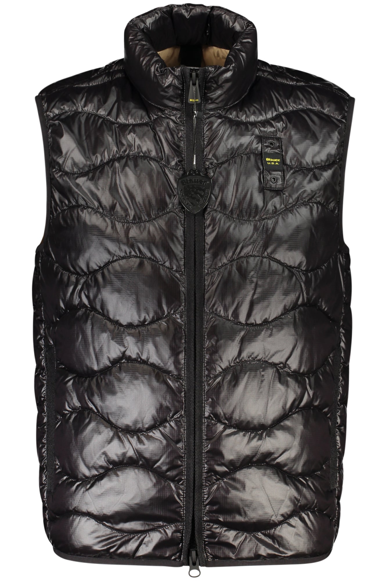 BLAUER APPAREL MEN'S BLACK SLEEVELESS JACKET