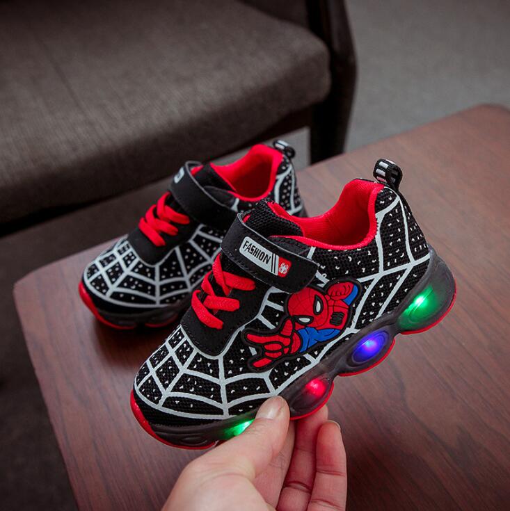 Kids' Spiderman LED Sneakers for Boys and Girls