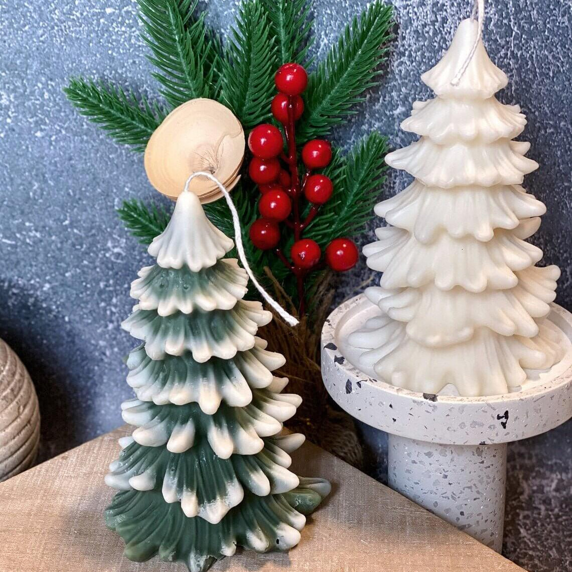 Christmas Tree Cedar Candles | Holiday Decor