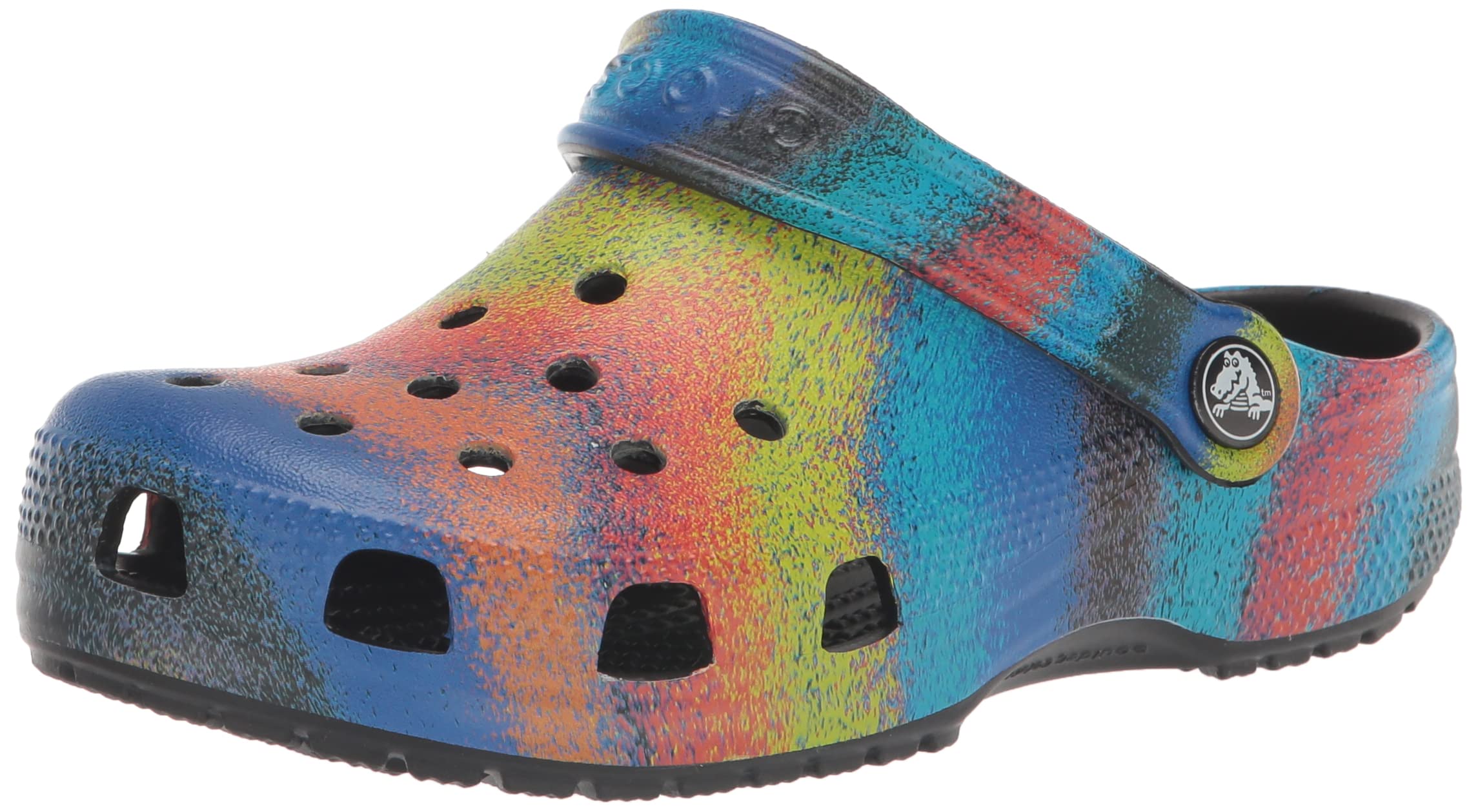 Crocs Classic Tie Dye Clogs (Little Big Kid) Black/Multi 8 US Unisex Toddler