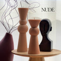 Soy Wax Chess Pillar Candle Set | Ribbed Decorative Candles