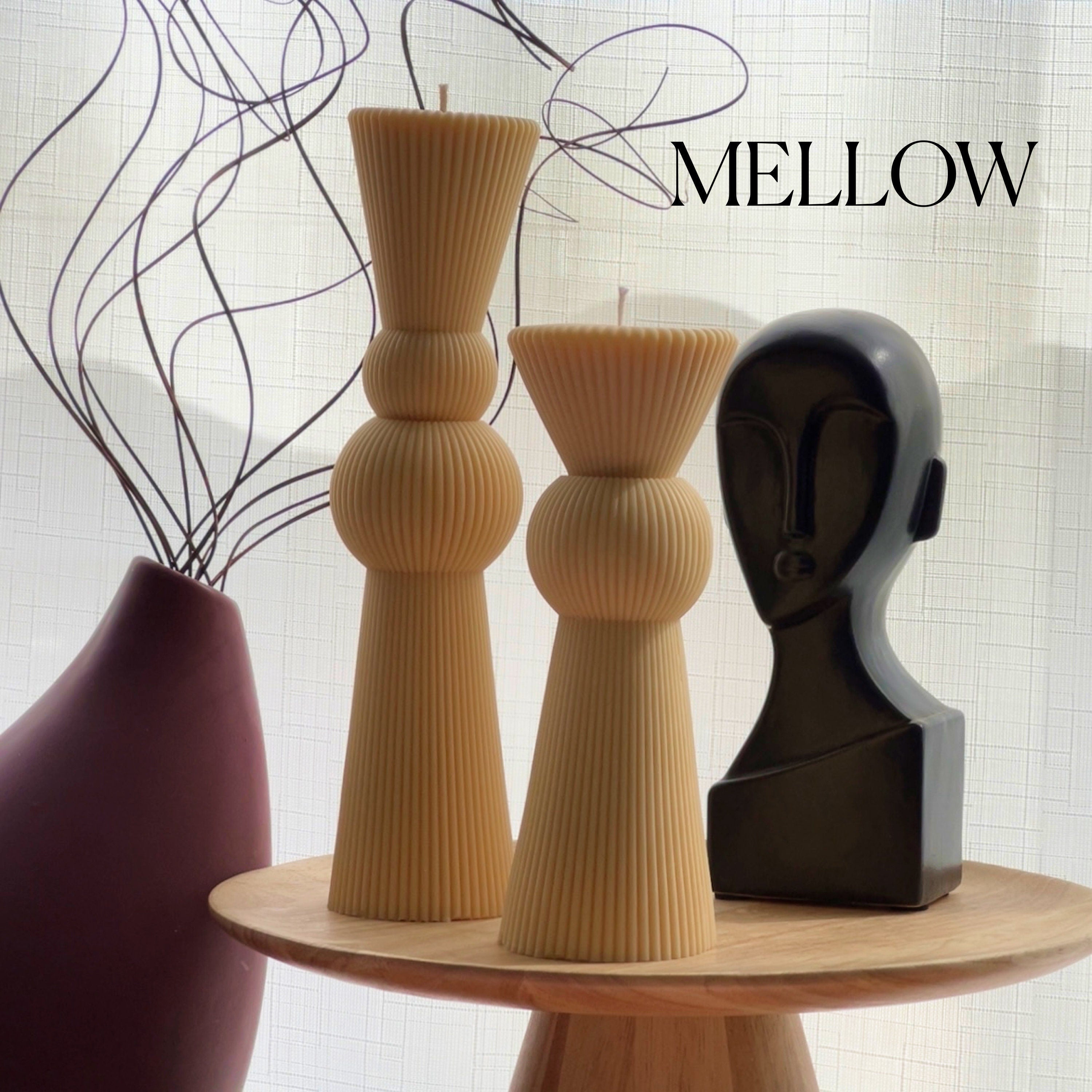 Soy Wax Chess Pillar Candle Set | Ribbed Decorative Candles