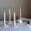 Thick Twisted Soy Wax Taper Candle | Romantic Dinner Candles