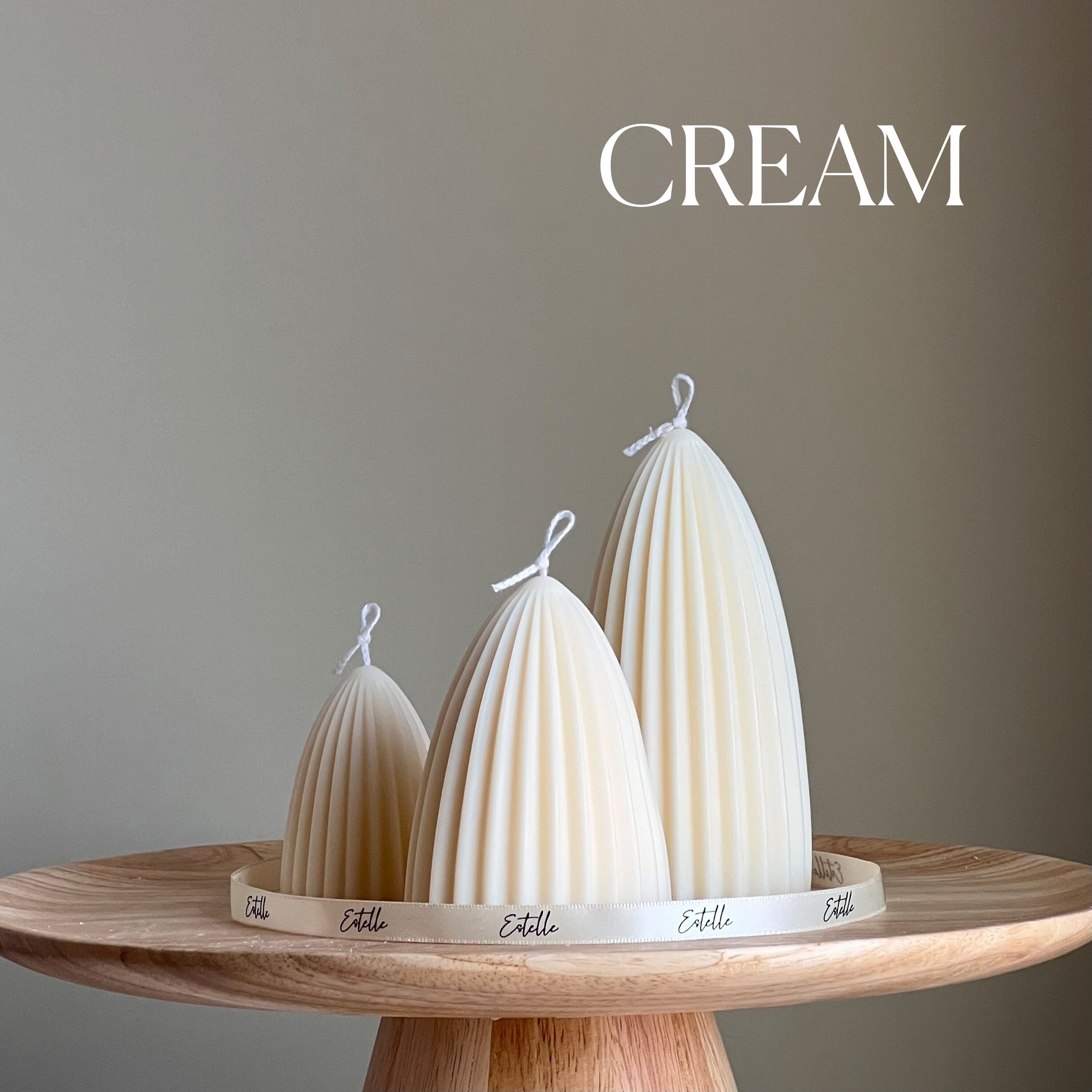 Ribbed Soy Candle Set | Conical Pillar Candles, Decor