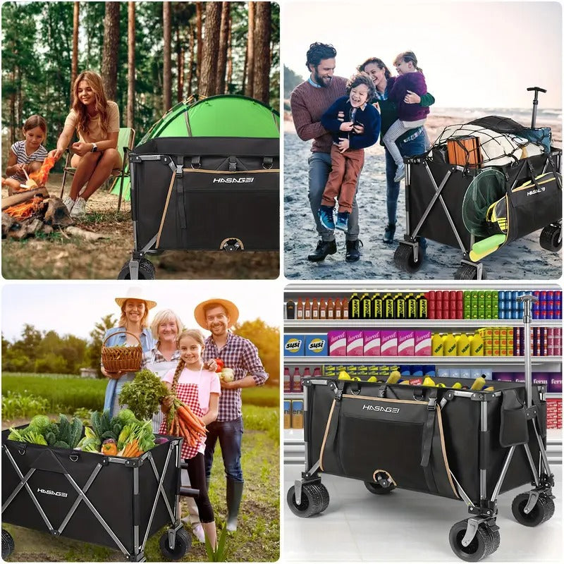 Folding Utility Wagon with Large Wheels