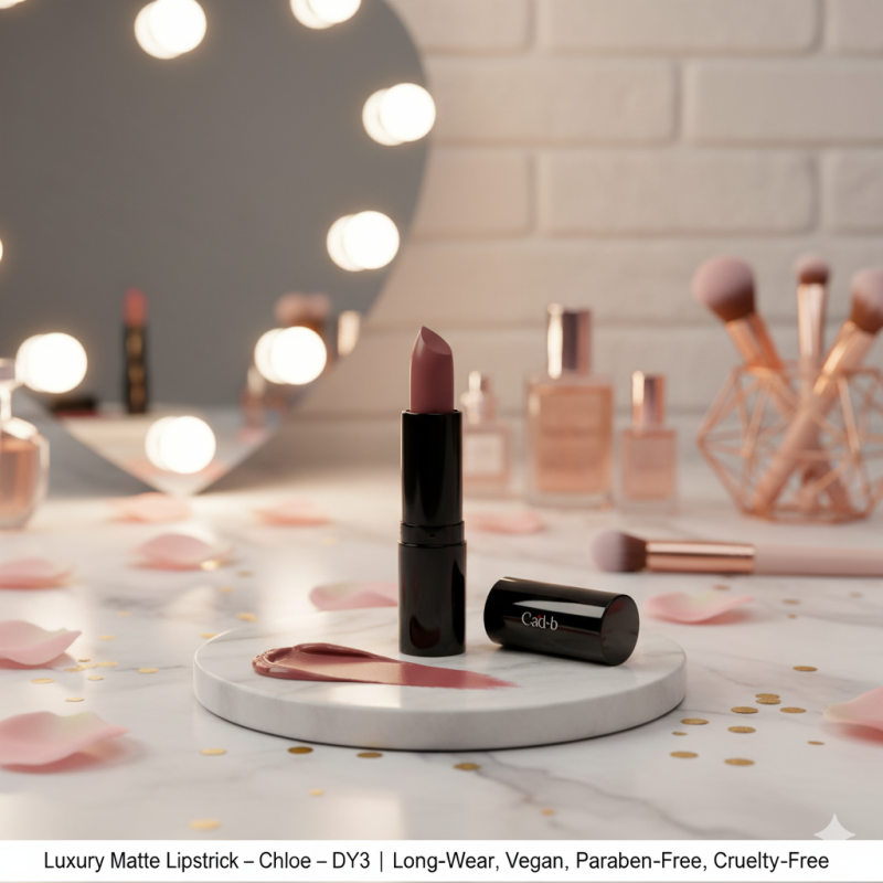 Luxury Matte Lipstick – Chloe – DY3 | Long-Wear, Vegan, Paraben-Free, Cruelty-Free