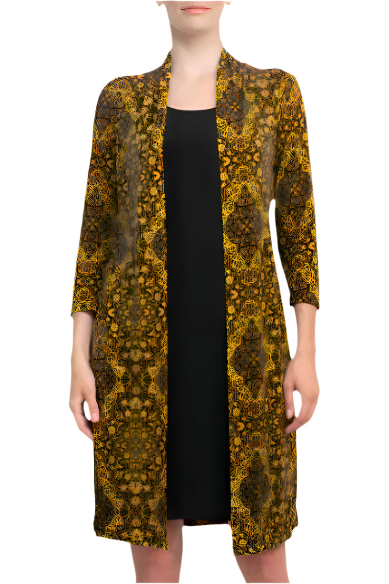 Scoop Neck Knee-Length Casual Faux Jacket Dress Connected Apparel TRT70975M1
