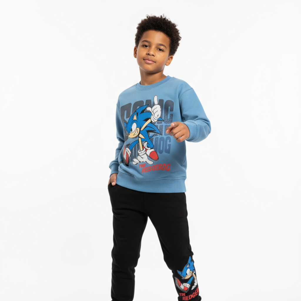 Blue Hedgehog Boys Joggers Set